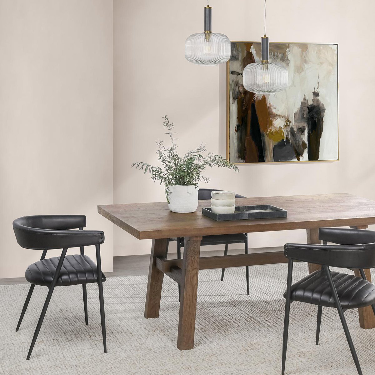 Lazar Reclaimed Oak 78" Dining Table Suede Brown | BeBoldFurniture
