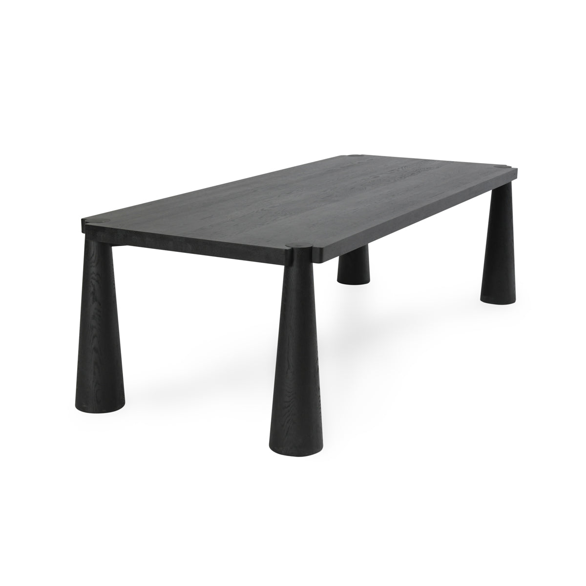 Atrop Oak Wood 102" Dining Table Ink Black | BeBoldFurniture