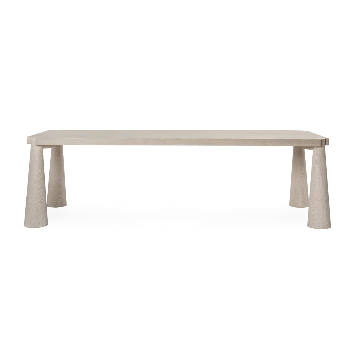 Atrop Oak Wood 102" Dining Table Milk White | BeBoldFurniture