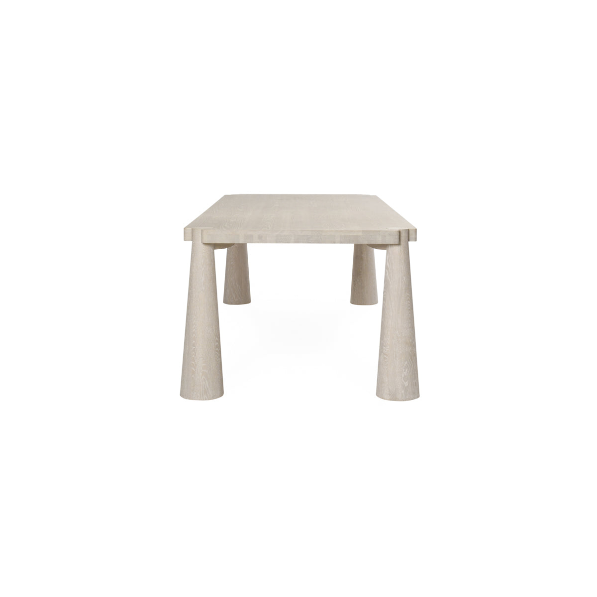 Atrop Oak Wood 102" Dining Table Milk White | BeBoldFurniture