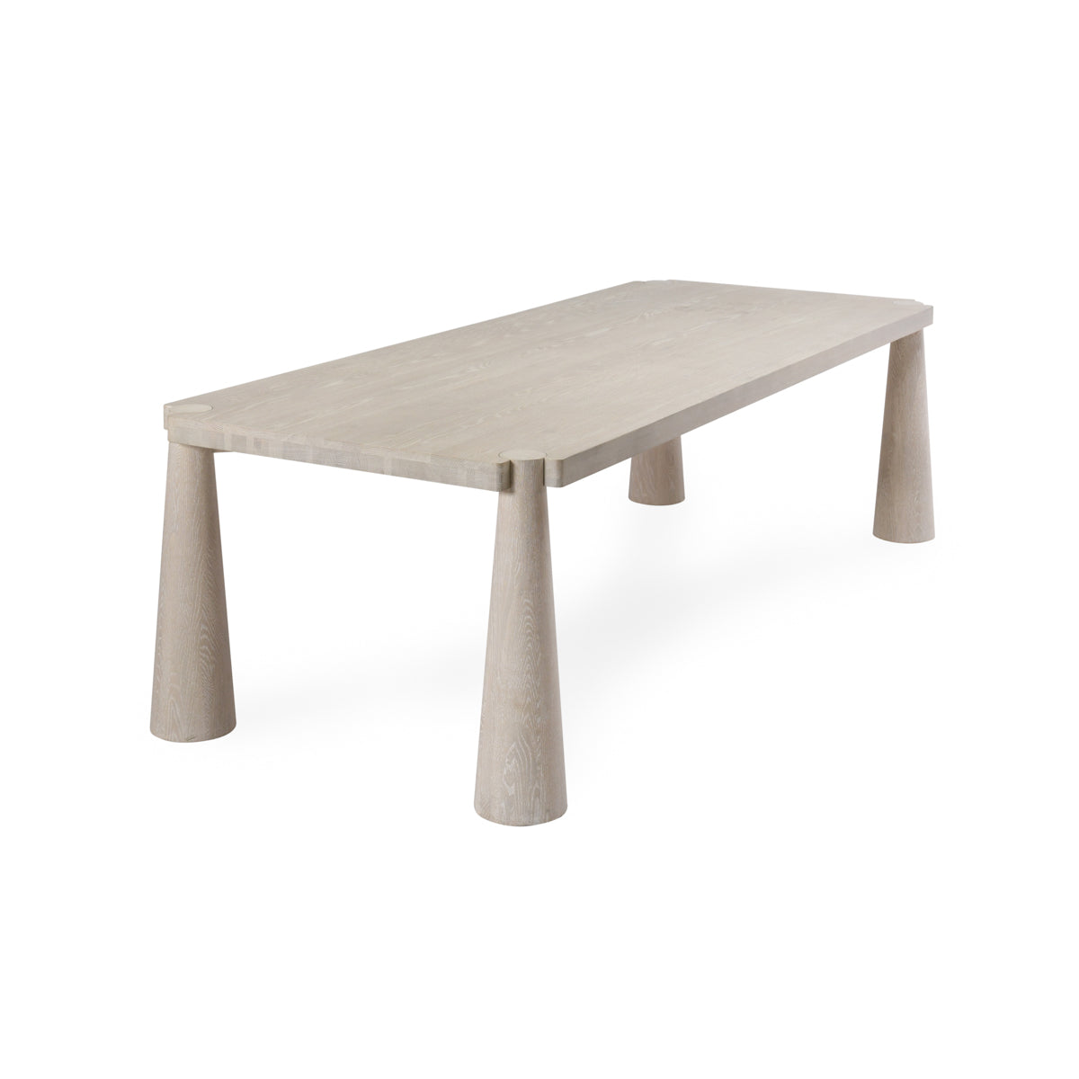 Atrop Oak Wood 102" Dining Table Milk White | BeBoldFurniture