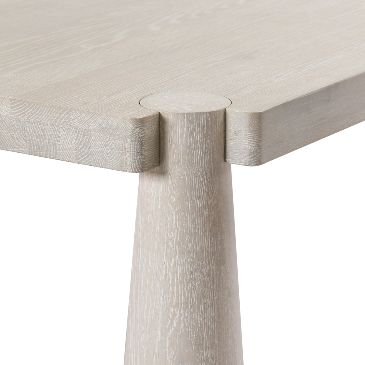 Atrop Oak Wood 102" Dining Table Milk White | BeBoldFurniture