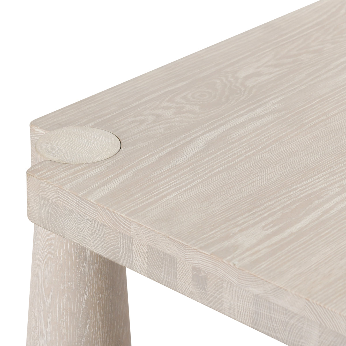 Atrop Oak Wood 102" Dining Table Milk White | BeBoldFurniture