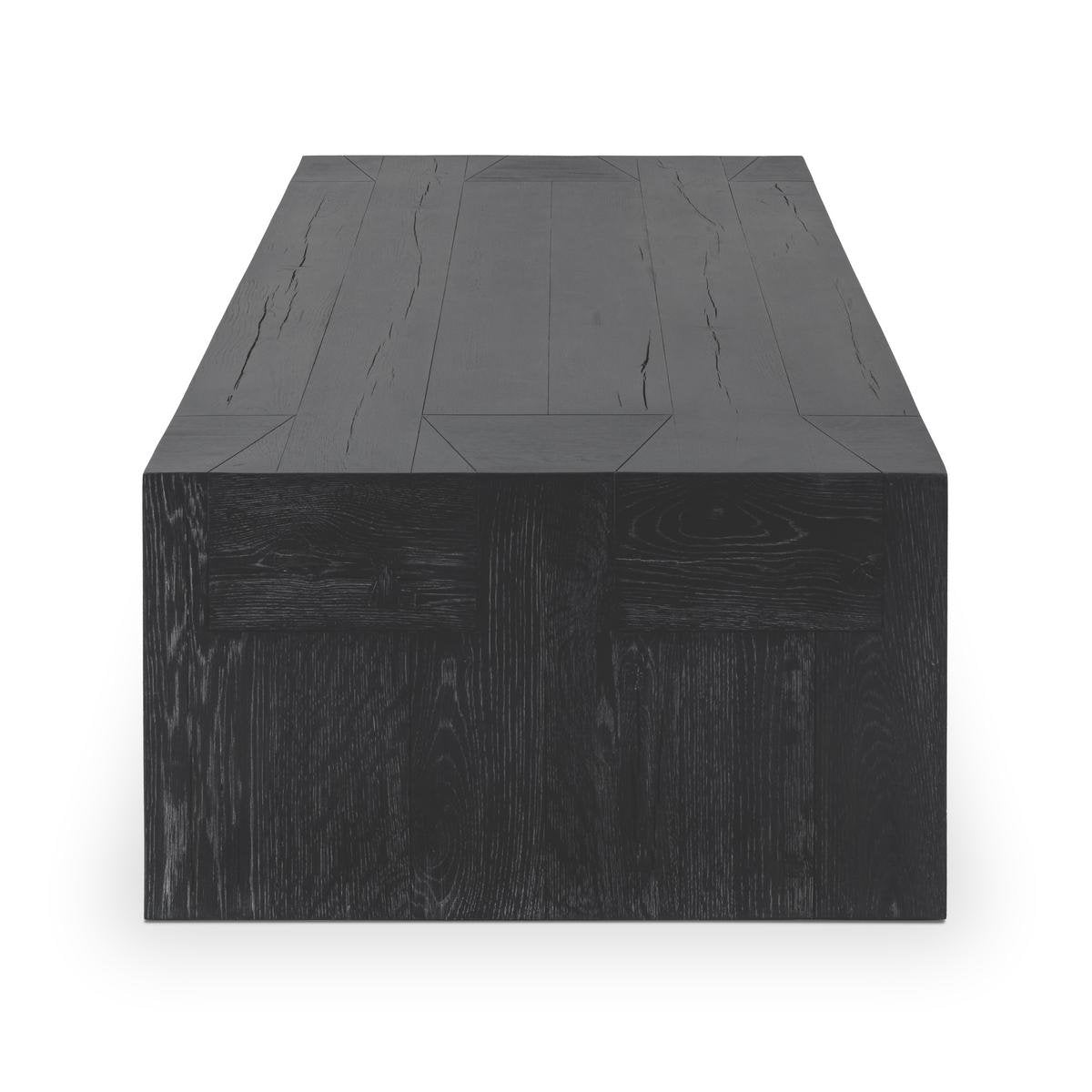 Bristol Reclaimed Oak 60" Coffee Table Black | BeBoldFurniture