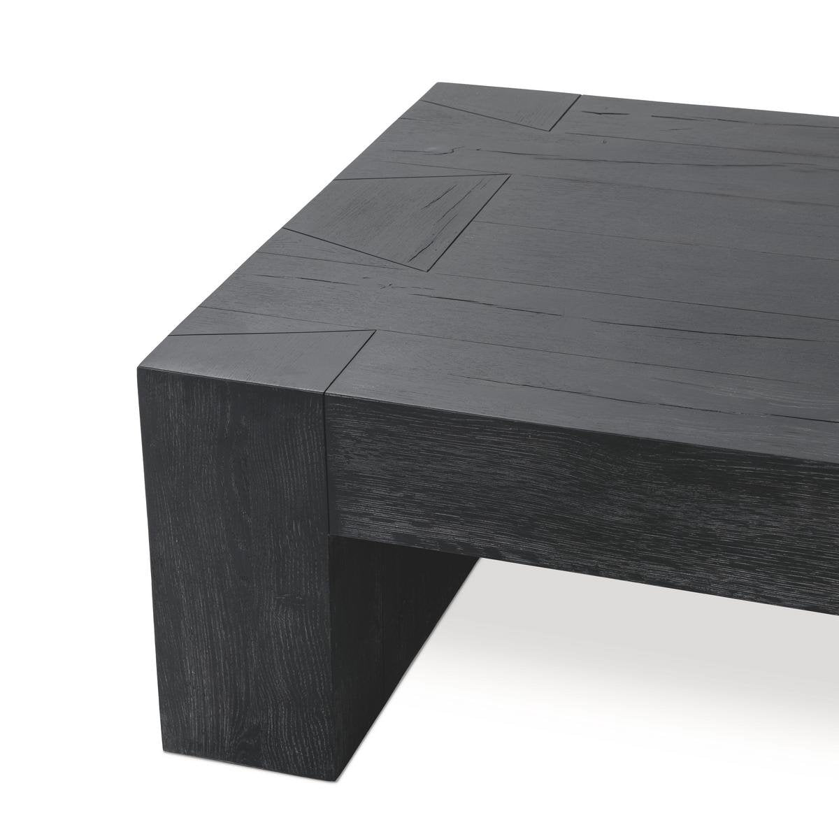 Bristol Reclaimed Oak 60" Coffee Table Black | BeBoldFurniture