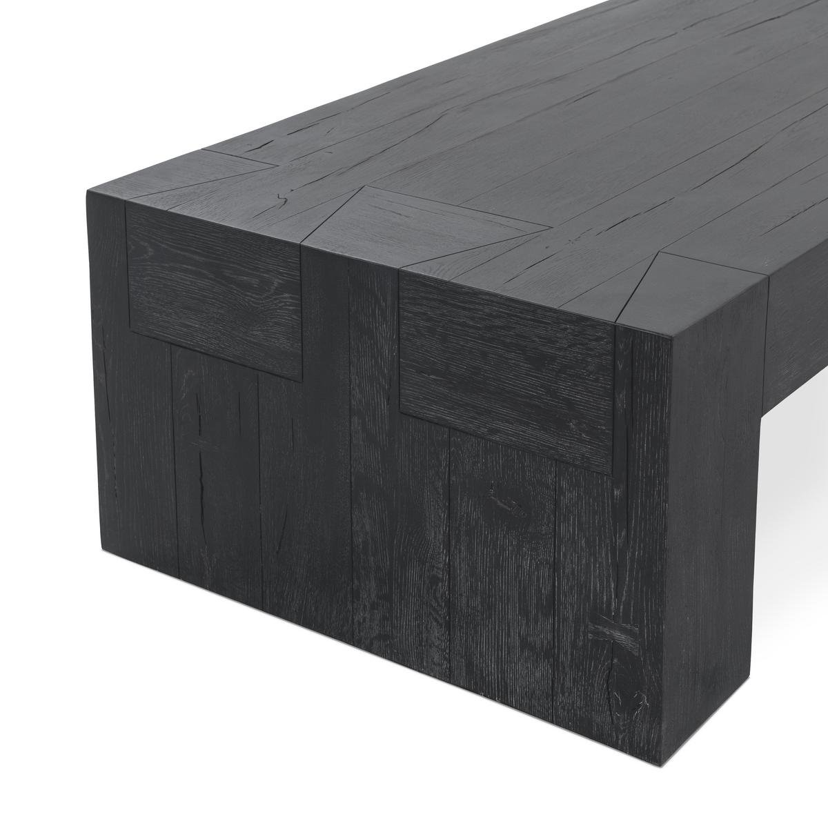 Bristol Reclaimed Oak 60" Coffee Table Black | BeBoldFurniture