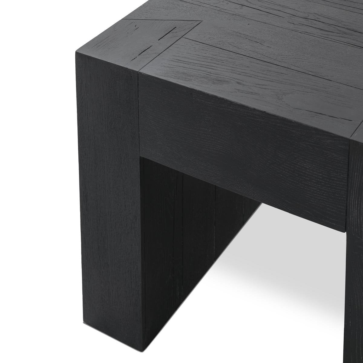 Bristol Reclaimed Oak 24" End Table Black | BeBoldFurniture