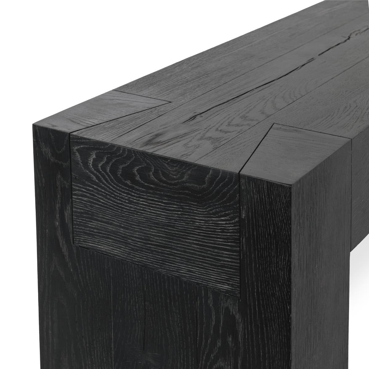 Bristol Reclaimed Oak 72" Console Table Black | BeBoldFurniture