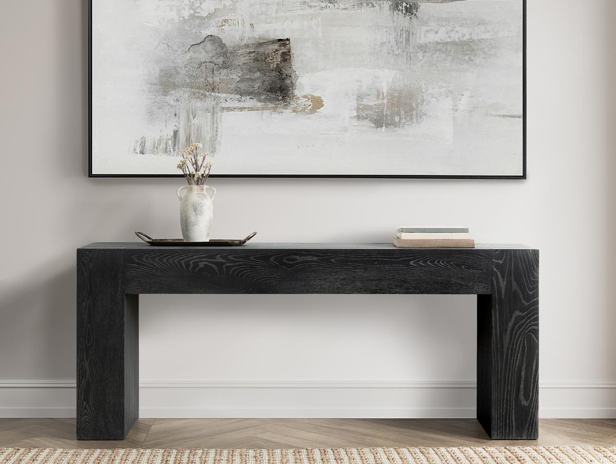 Bristol Reclaimed Oak 72" Console Table Black | BeBoldFurniture