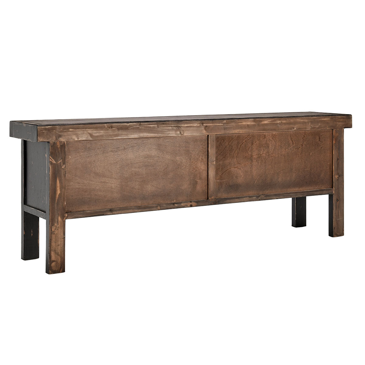 Lahey Reclaimed Pine 11 Dwr Console Table Antique Black | BeBoldFurniture