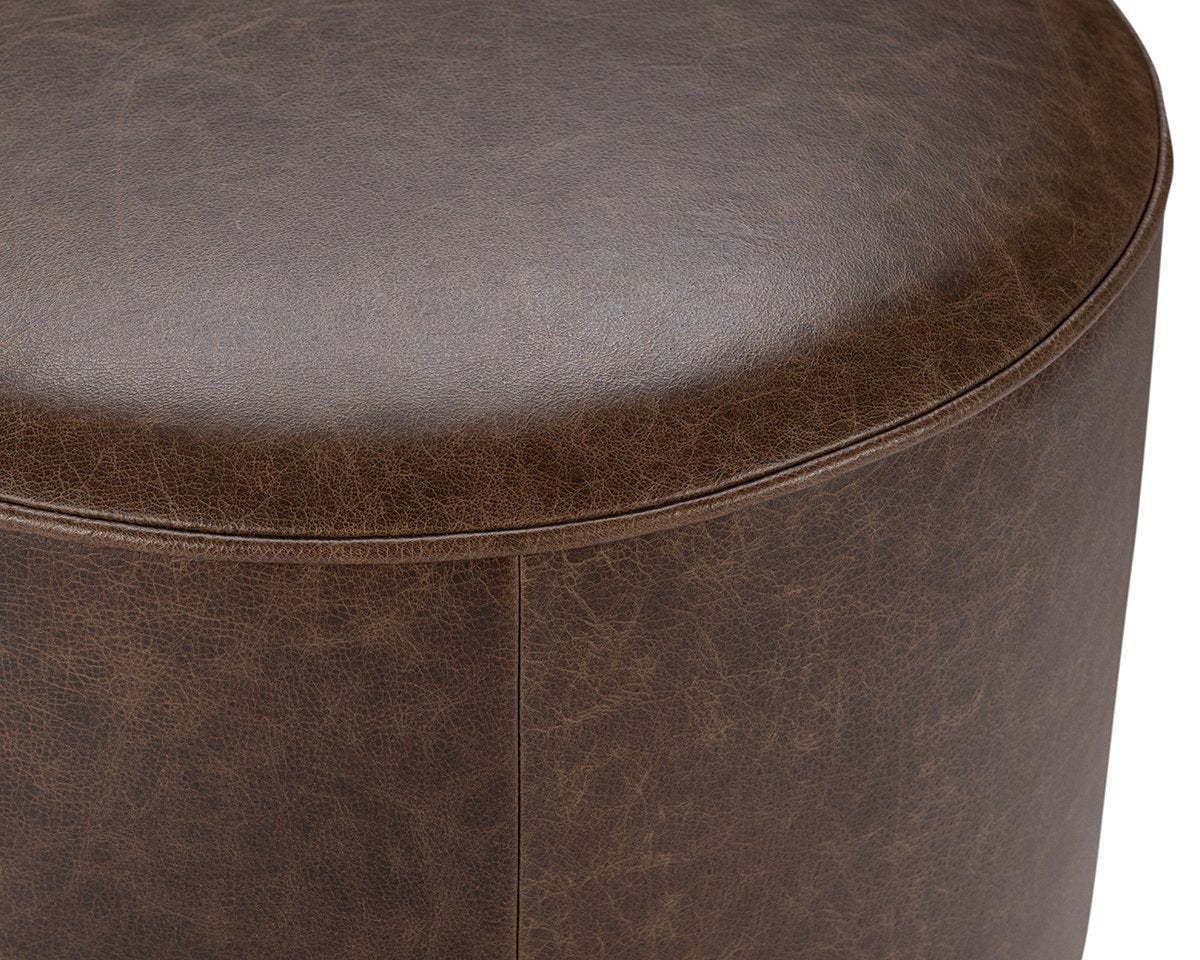 Clair Leather Round End Table | BeBoldFurniture