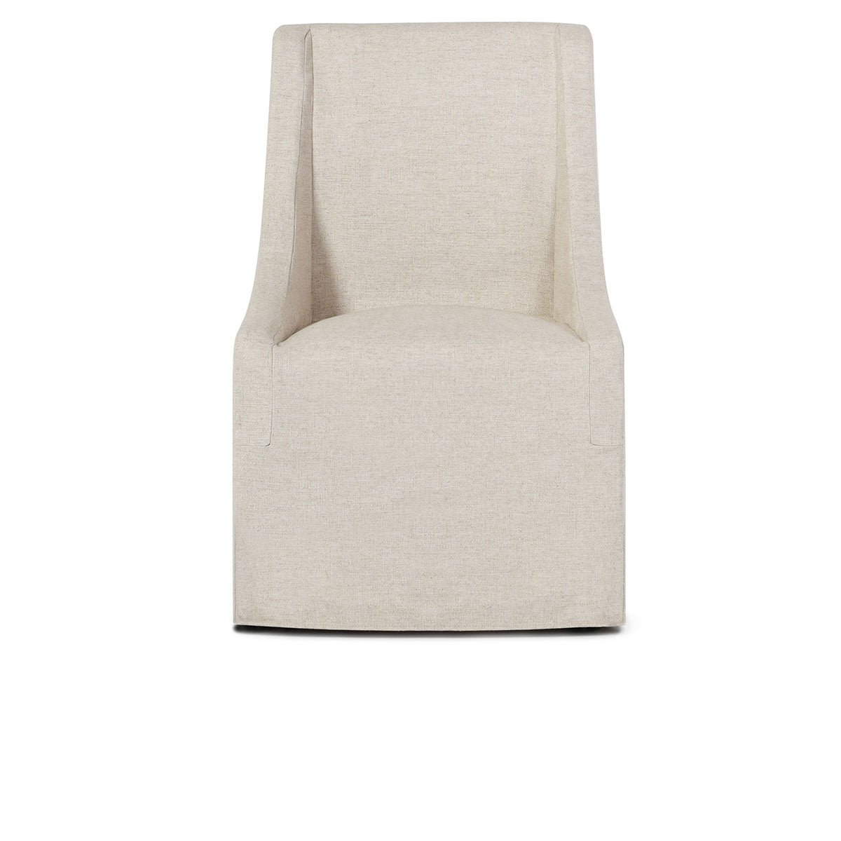 Warwick Upholstered Rolling Dining Chair Oatmeal | BeBoldFurniture