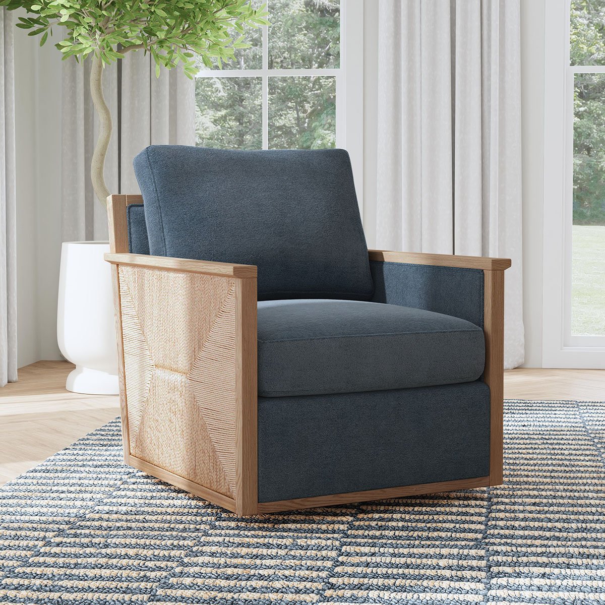 Norman Swivel Accent Chair Teal | BeBoldFurniture