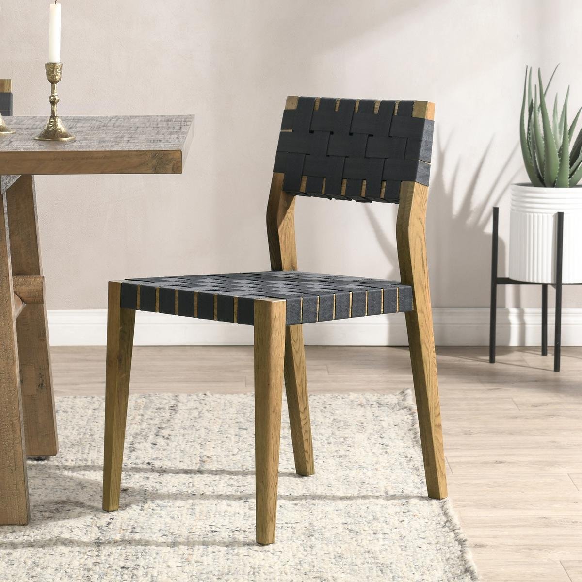 Orlando Oak Wood Set of 2 Dining Chair True Natural/Charcoal | BeBoldFurniture