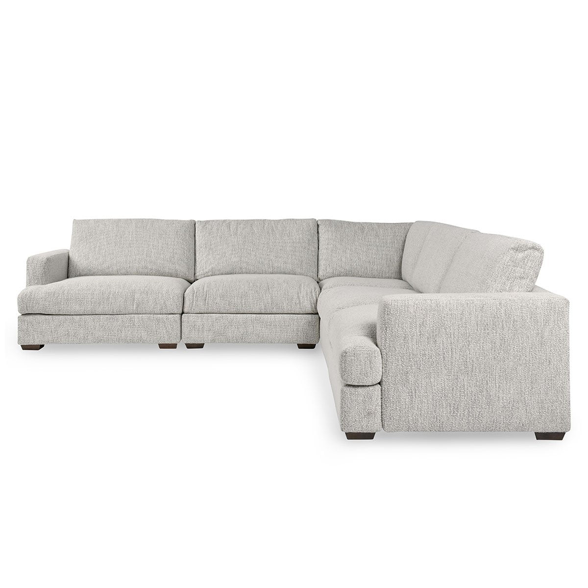 Ludwig Upholstered 5pc Sectional Ivory | BeBoldFurniture