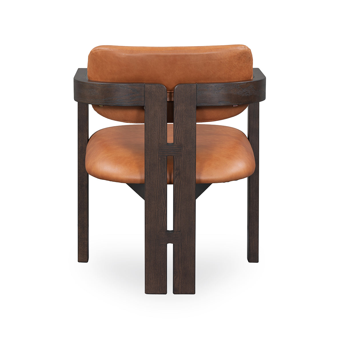 Martina Distressed Leather/Wood Dining Arm Chair | BeBoldFurniture