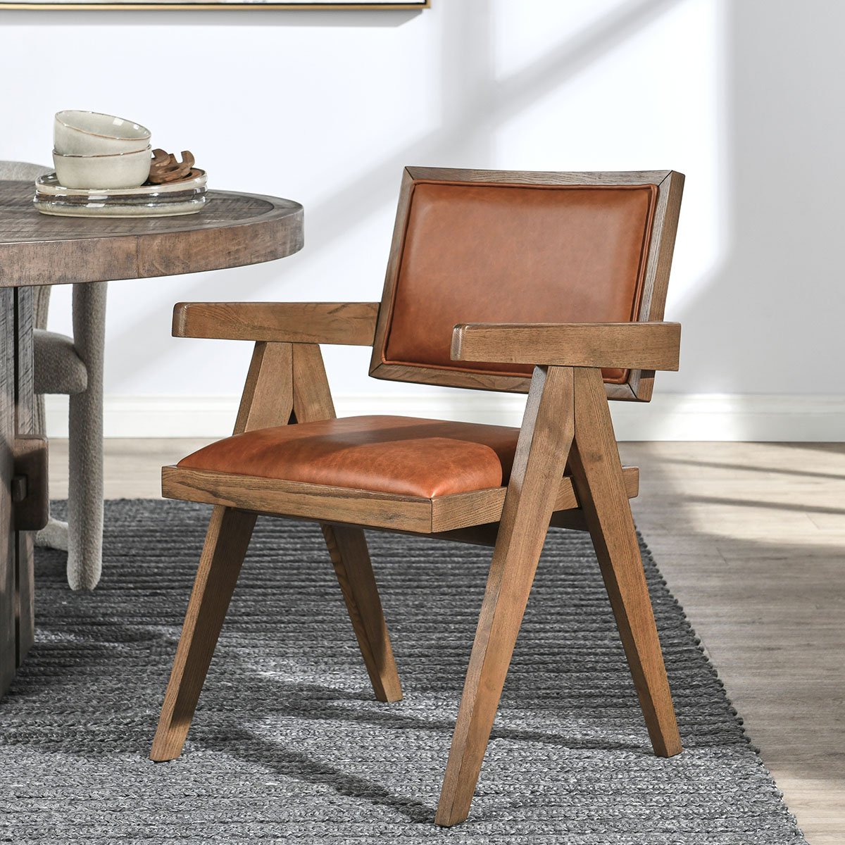 Dolton Dining Arm Chair Autumn Brown | BeBoldFurniture