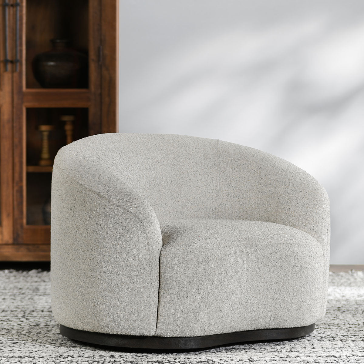 Beverly Swivel Accent Chair Ivory | BeBoldFurniture