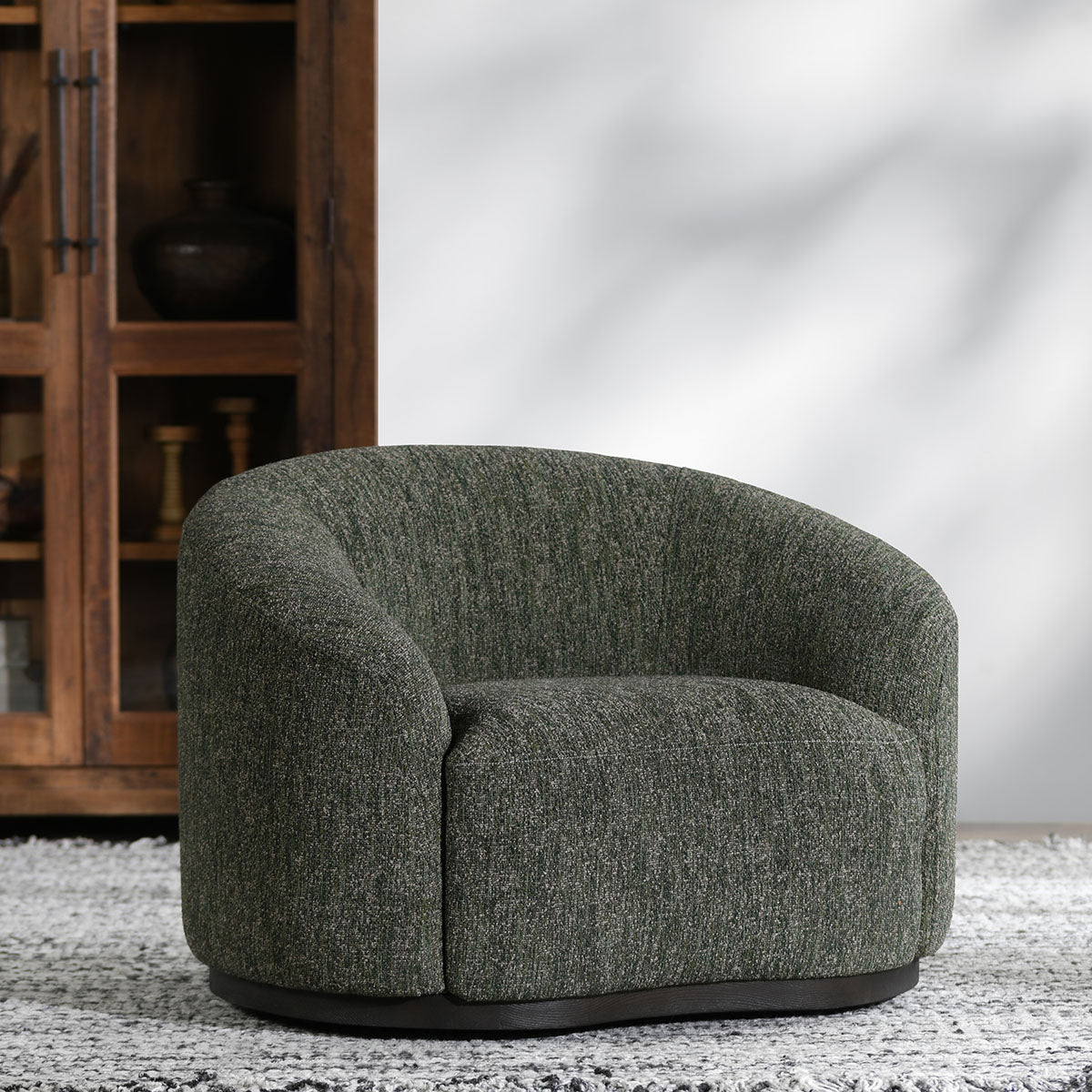 Beverly Swivel Accent Chair Antique Green | BeBoldFurniture