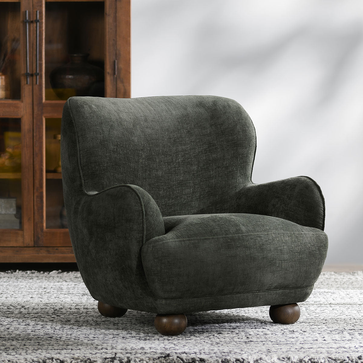 Penelope Upholstered Accent Forest Green | BeBoldFurniture
