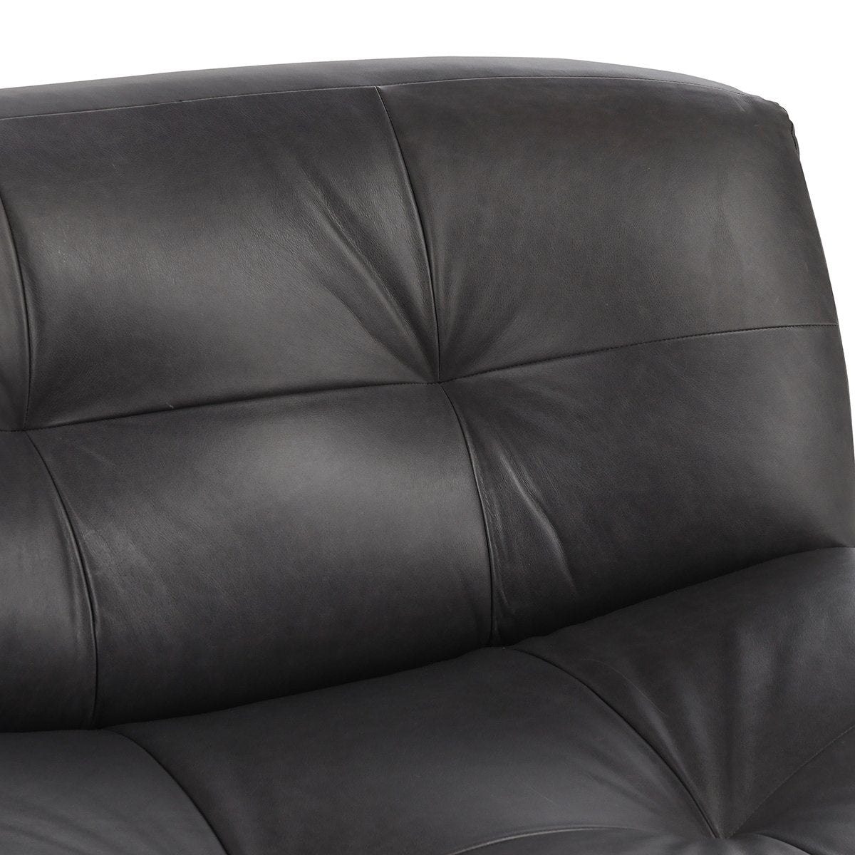 Gabriel Swivel Accent Chair Black Leather | BeBoldFurniture