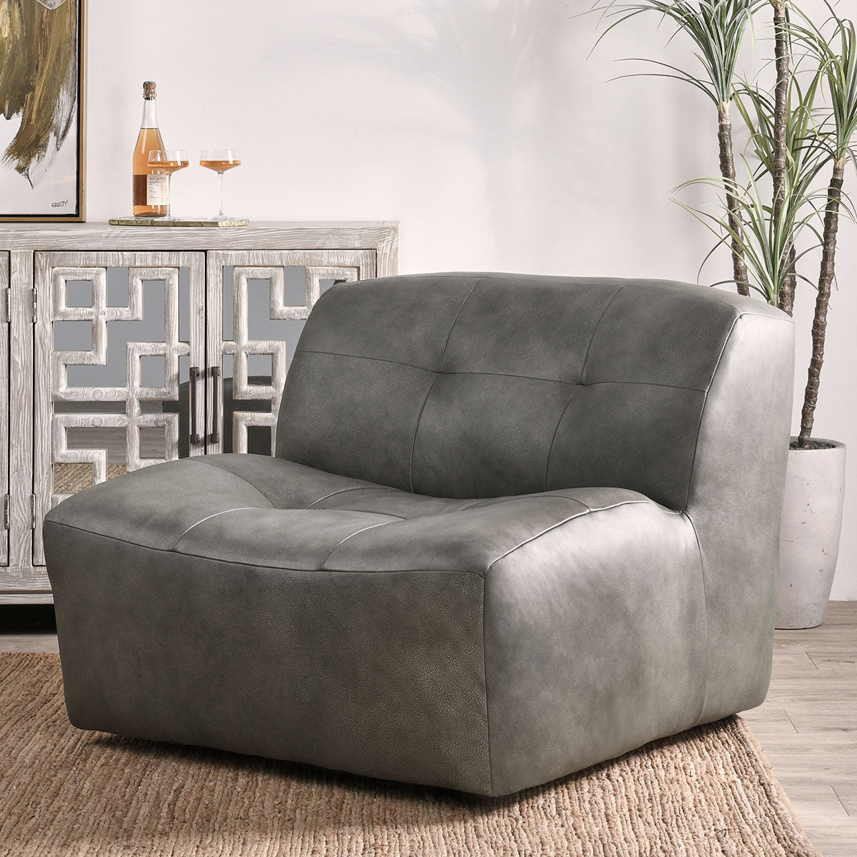 Gabriel Swivel Accent Chair Storm Gray MX | BeBoldFurniture