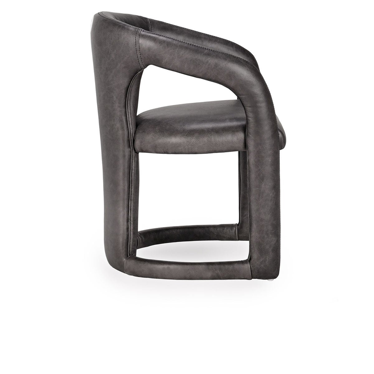 Archie Distressed Leather Dining Chair Charcoal | BeBoldFurniture