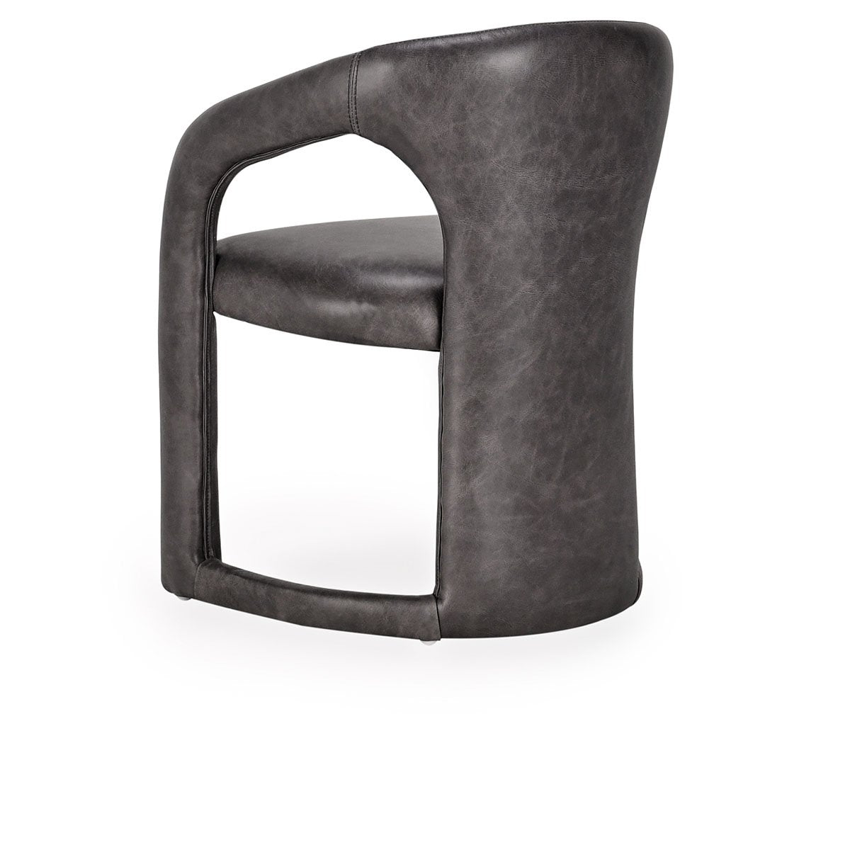 Archie Distressed Leather Dining Chair Charcoal | BeBoldFurniture