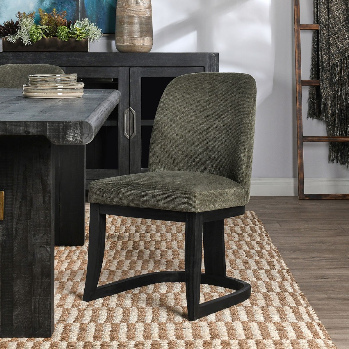 Jocelyn Upholstered Dining Chair Herb Green | BeBoldFurniture