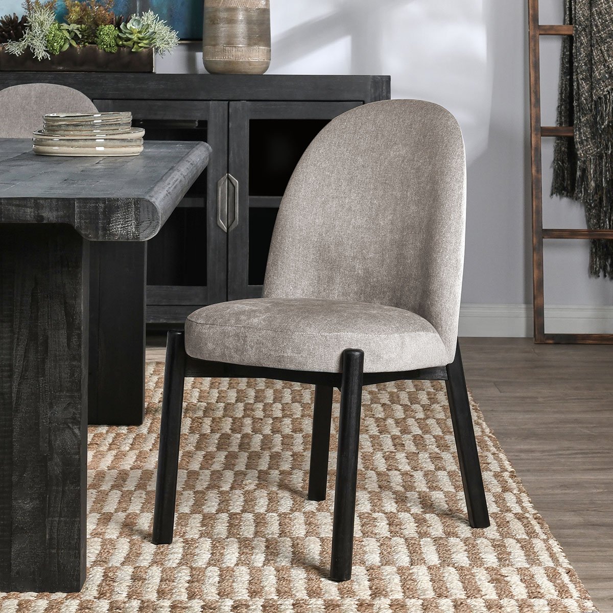 Joanie Upholstered Dining Chair Granite Gray | BeBoldFurniture