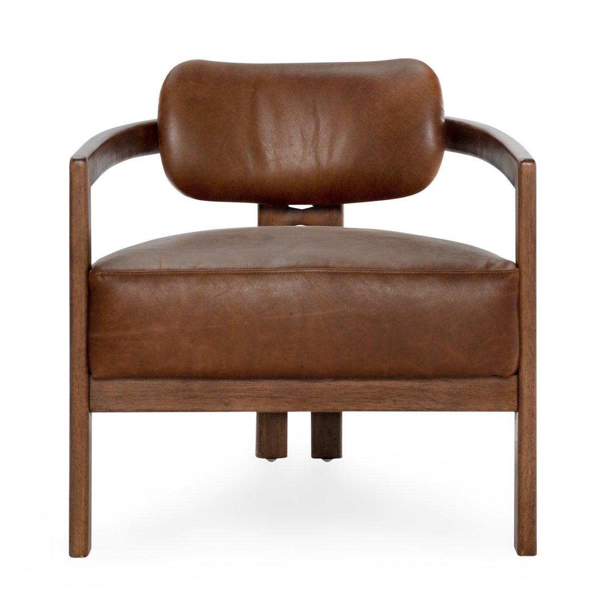 Elsie Leather Accent Chair Kona Brown | BeBoldFurniture
