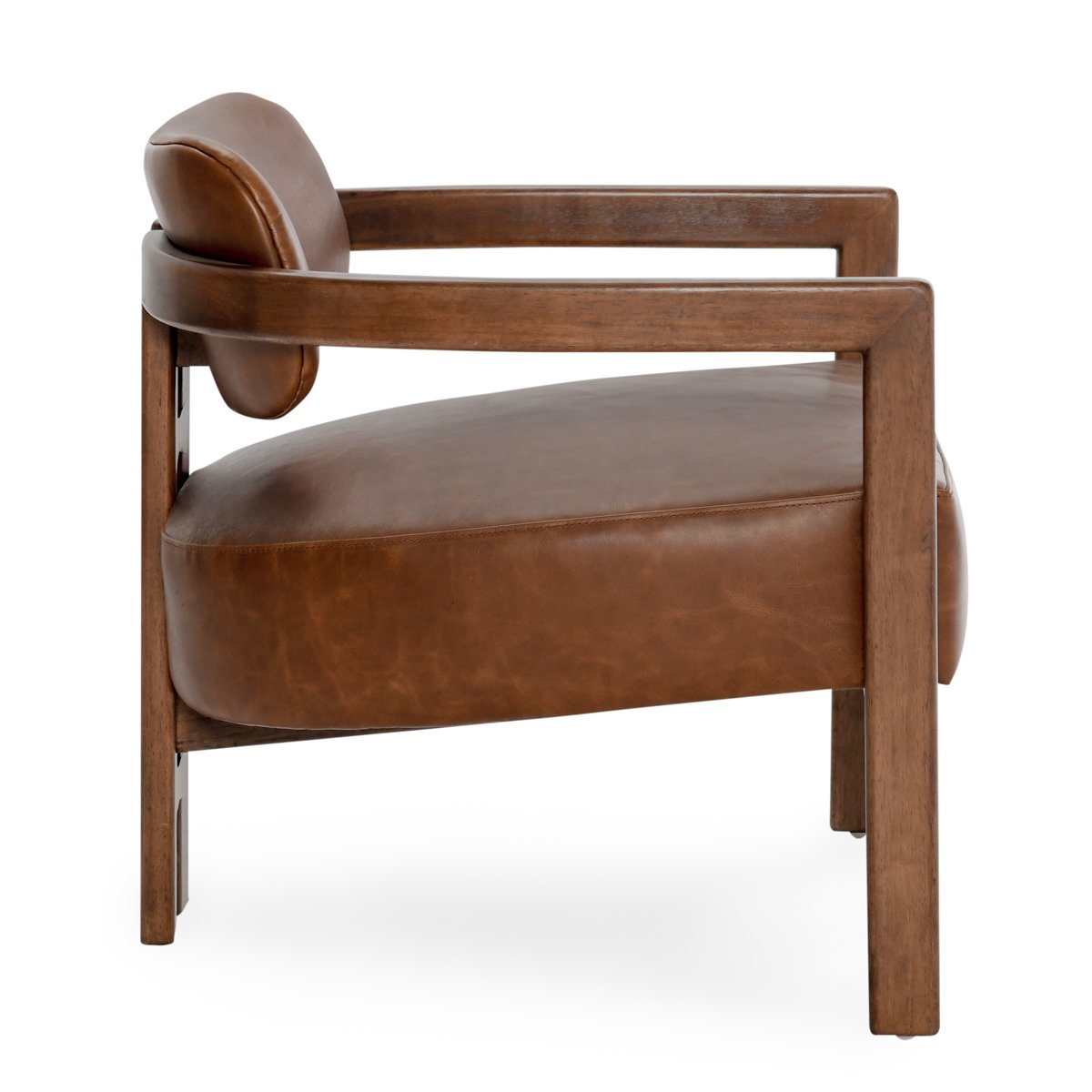 Elsie Leather Accent Chair Kona Brown | BeBoldFurniture
