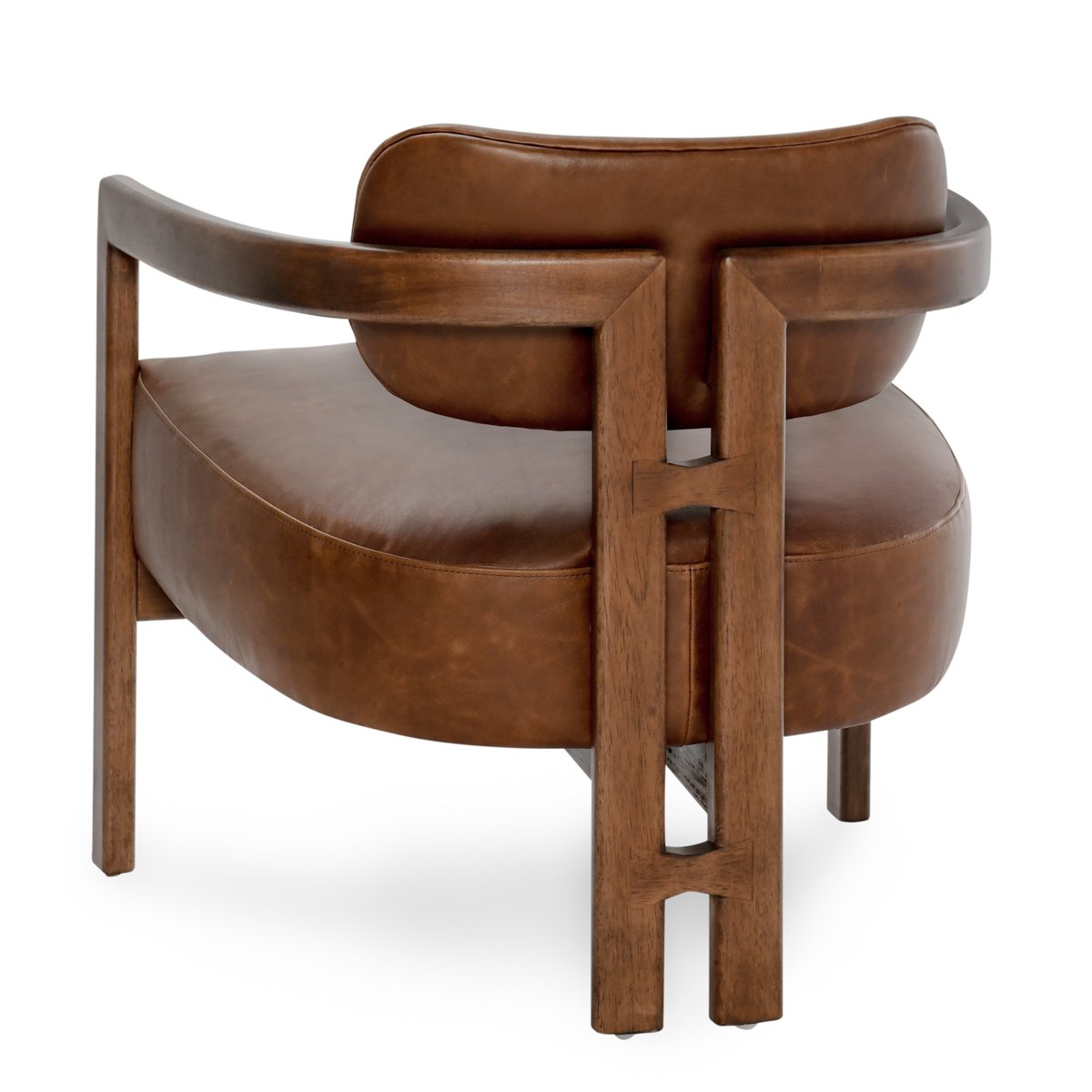 Elsie Leather Accent Chair Kona Brown | BeBoldFurniture
