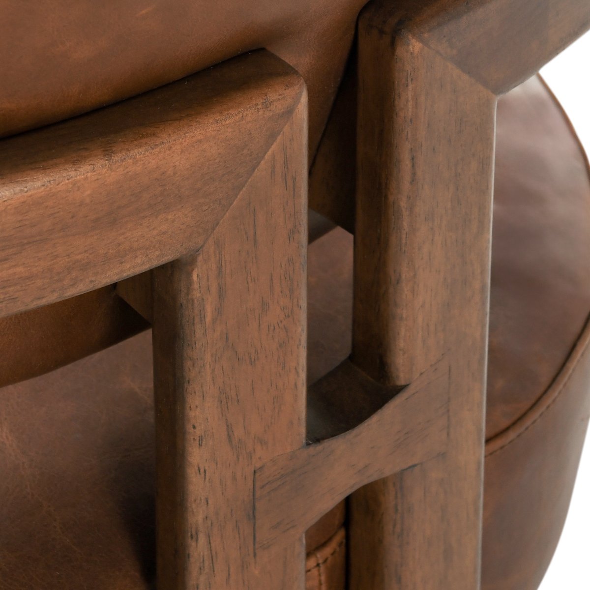 Elsie Leather Accent Chair Kona Brown | BeBoldFurniture
