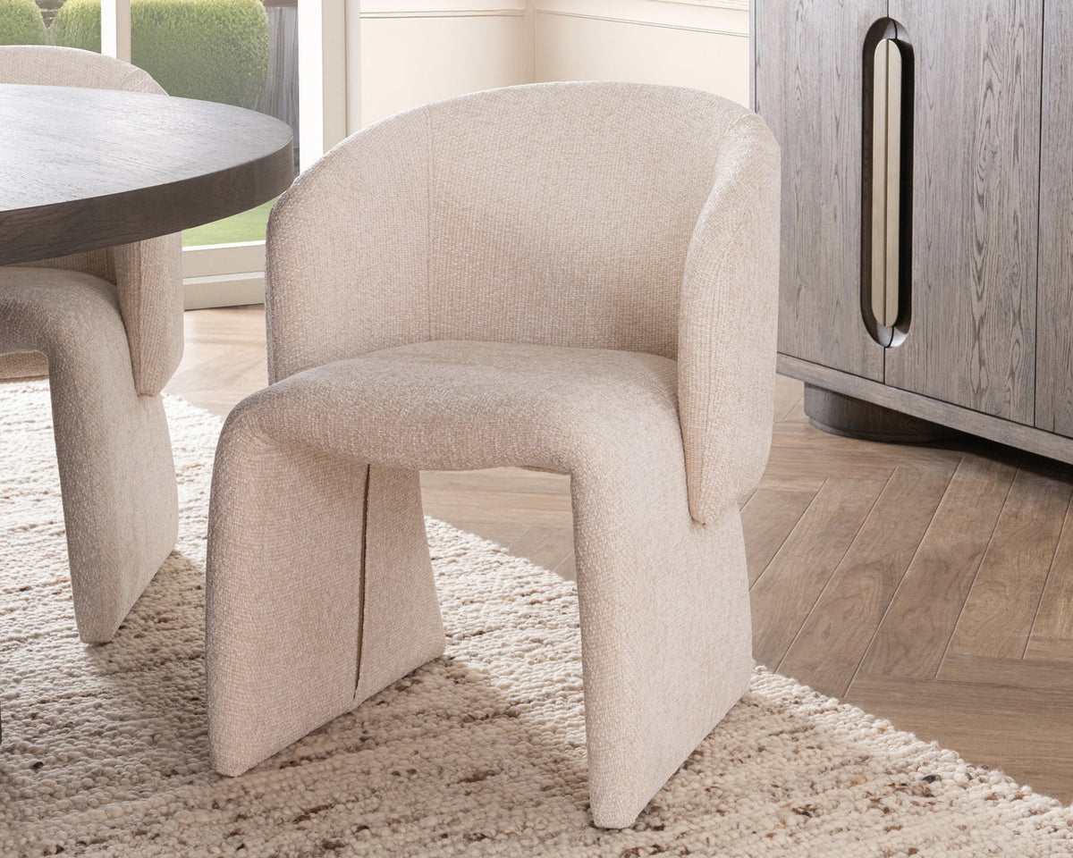 Halstead Upholstered Dining Chair Natural | BeBoldFurniture