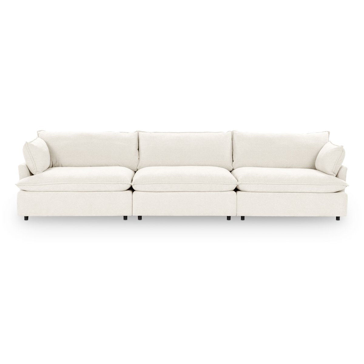 Caplan Upholstered 3pc Modular Sectional Elite Ivory | BeBoldFurniture