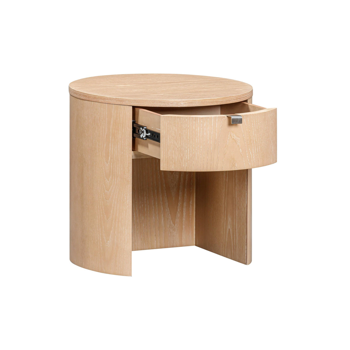 Marlow Natural Wood Round Nightstand | BeBoldFurniture