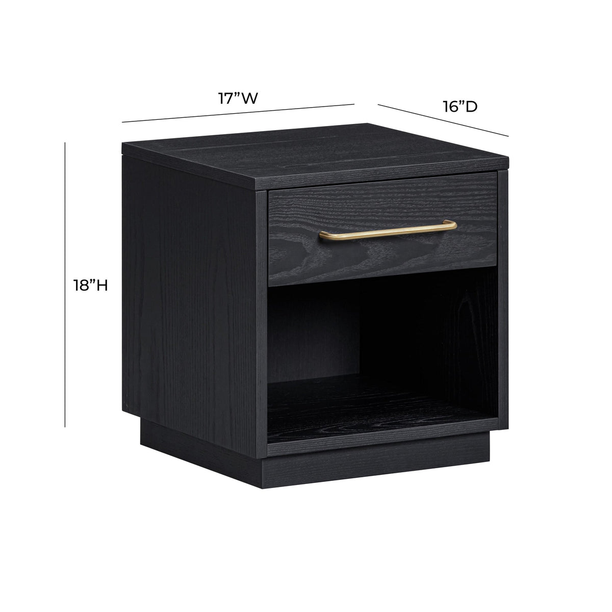 Marlow Black Wood Nightstand | BeBoldFurniture