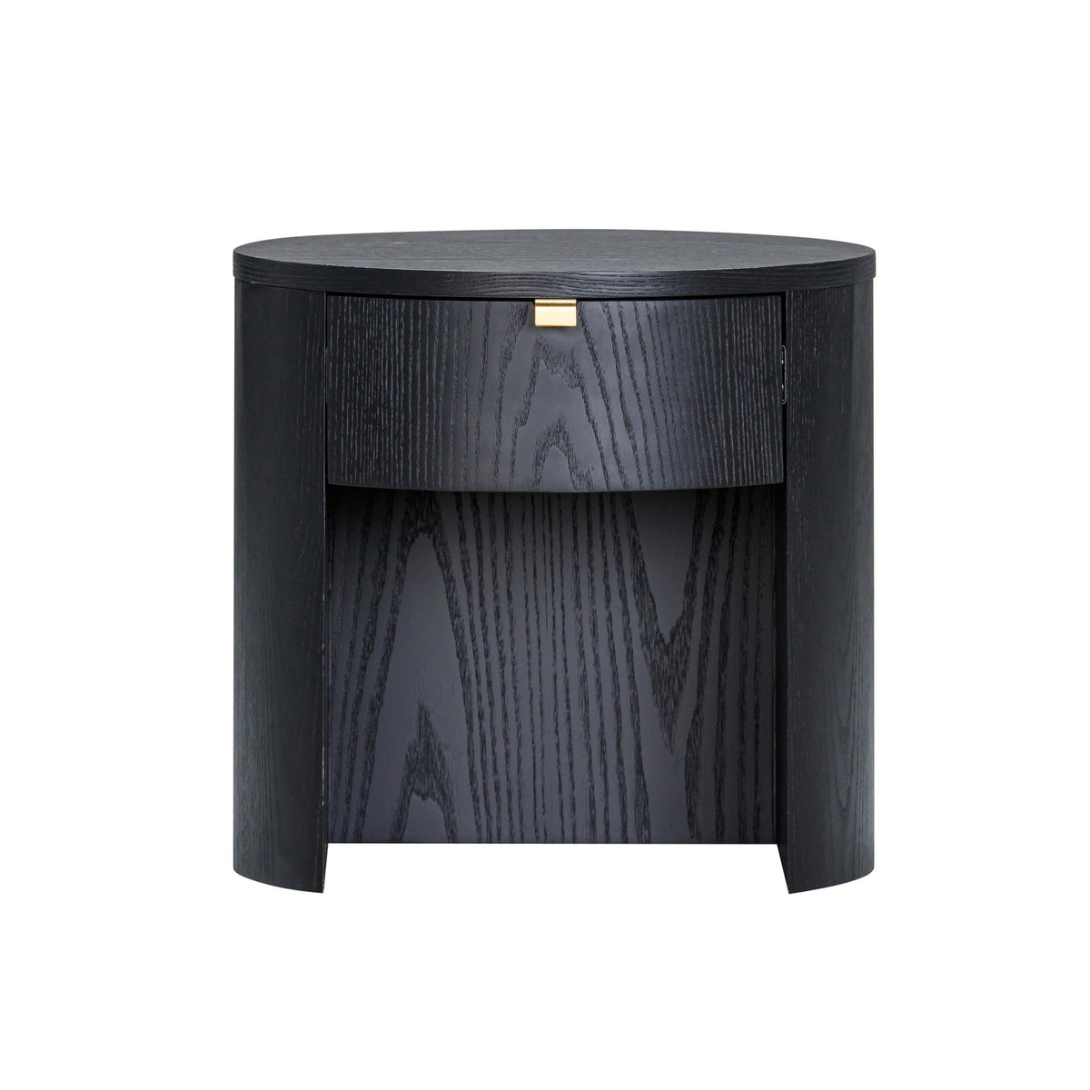 Marlow Black Wood Round Nightstand | BeBoldFurniture