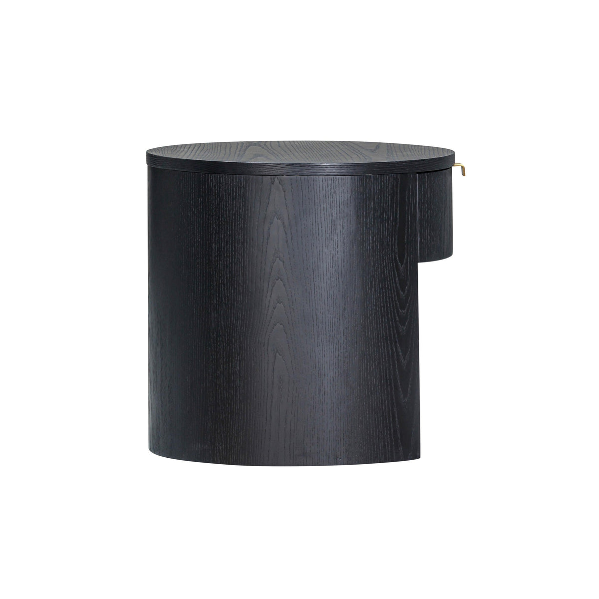 Marlow Black Wood Round Nightstand | BeBoldFurniture