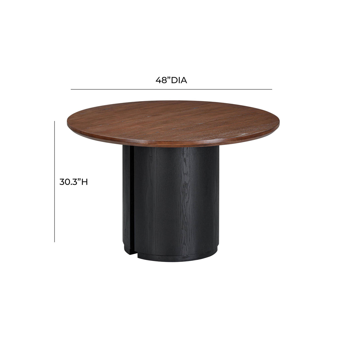 Marlow Black Wood Round Dining Table | BeBoldFurniture
