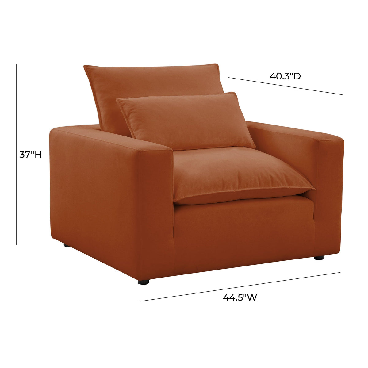 Cali Rust Performance Fabric Arm Chair | BeBoldFurniture