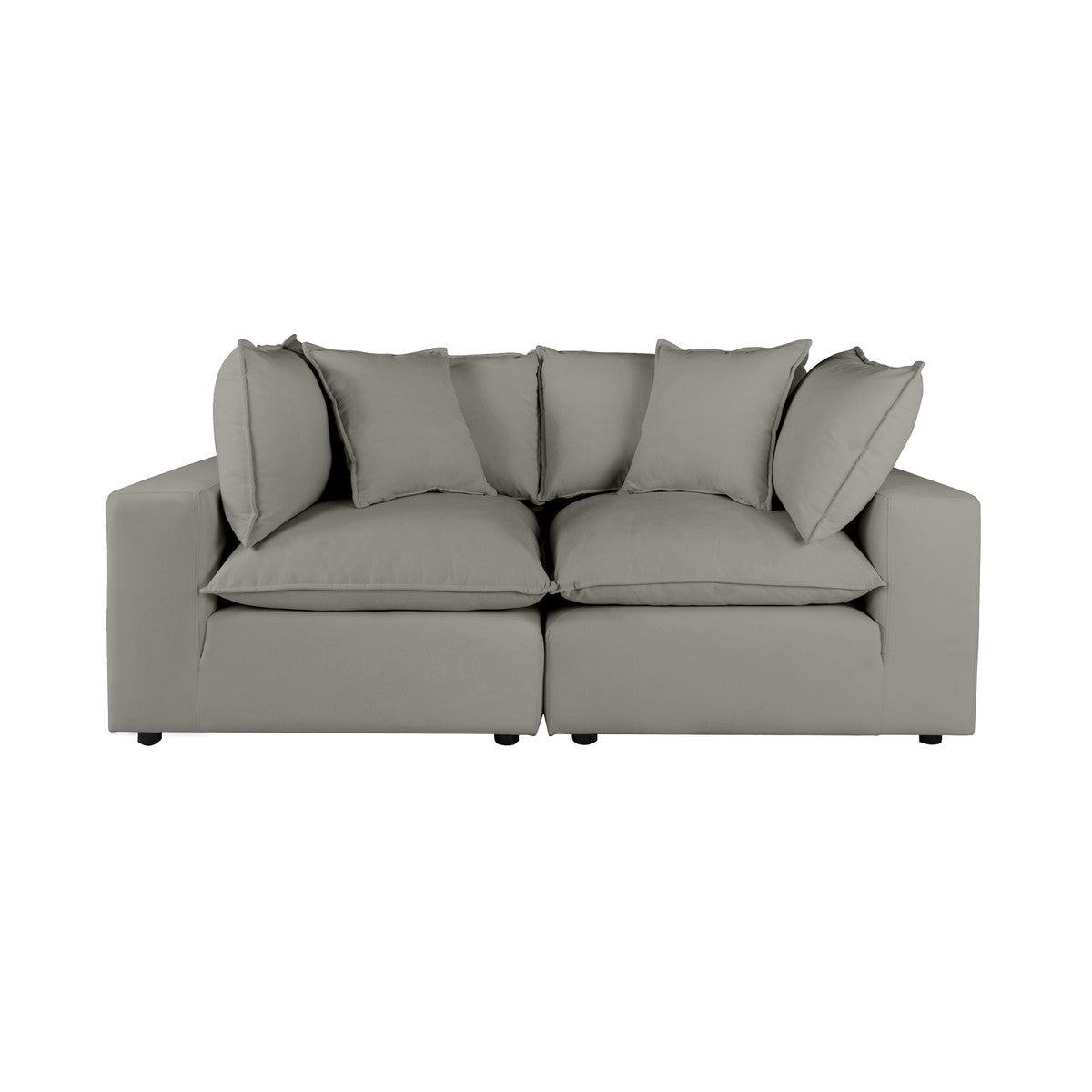 Cali Slate Performance Fabric Modular Loveseat | BeBoldFurniture