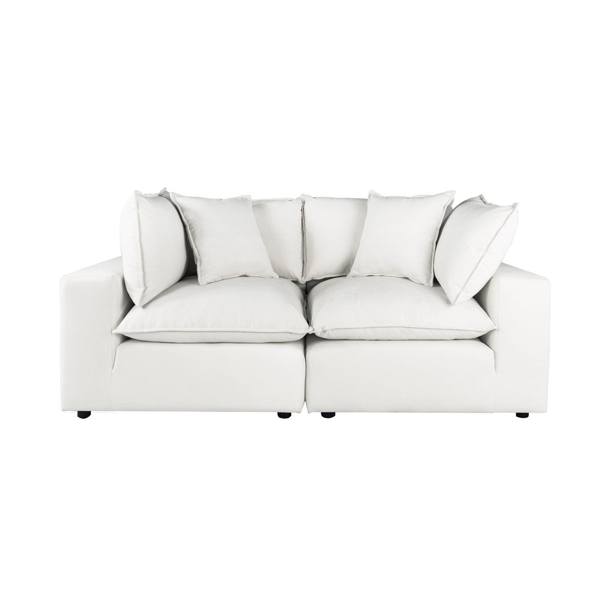 Cali Pearl Performance Fabric Modular Loveseat | BeBoldFurniture