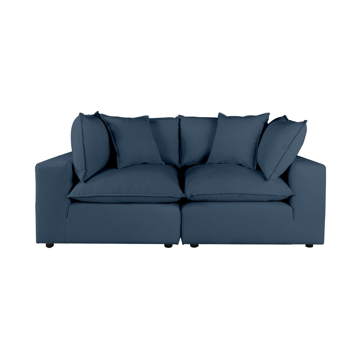 Cali Navy Performance Fabric Modular Loveseat | BeBoldFurniture