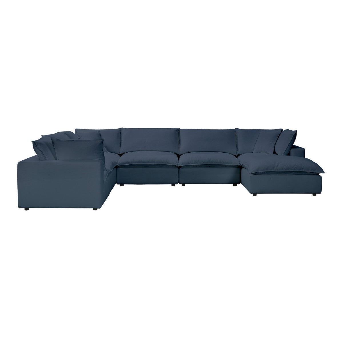 Cali Navy Performance Fabric Modular Large Chaise Sectional | BeBoldFurniture