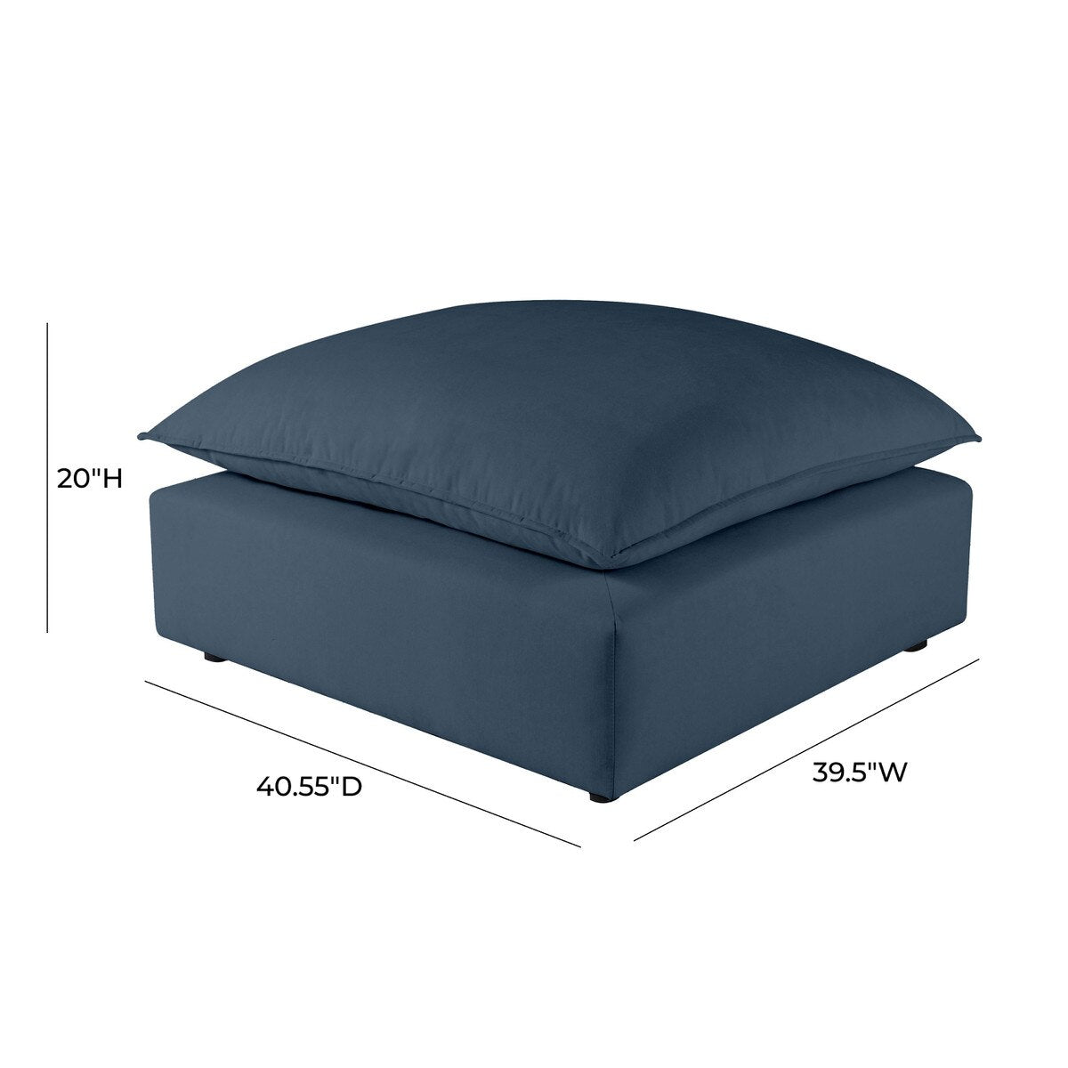 Cali Navy Performance Fabric Ottoman | BeBoldFurniture