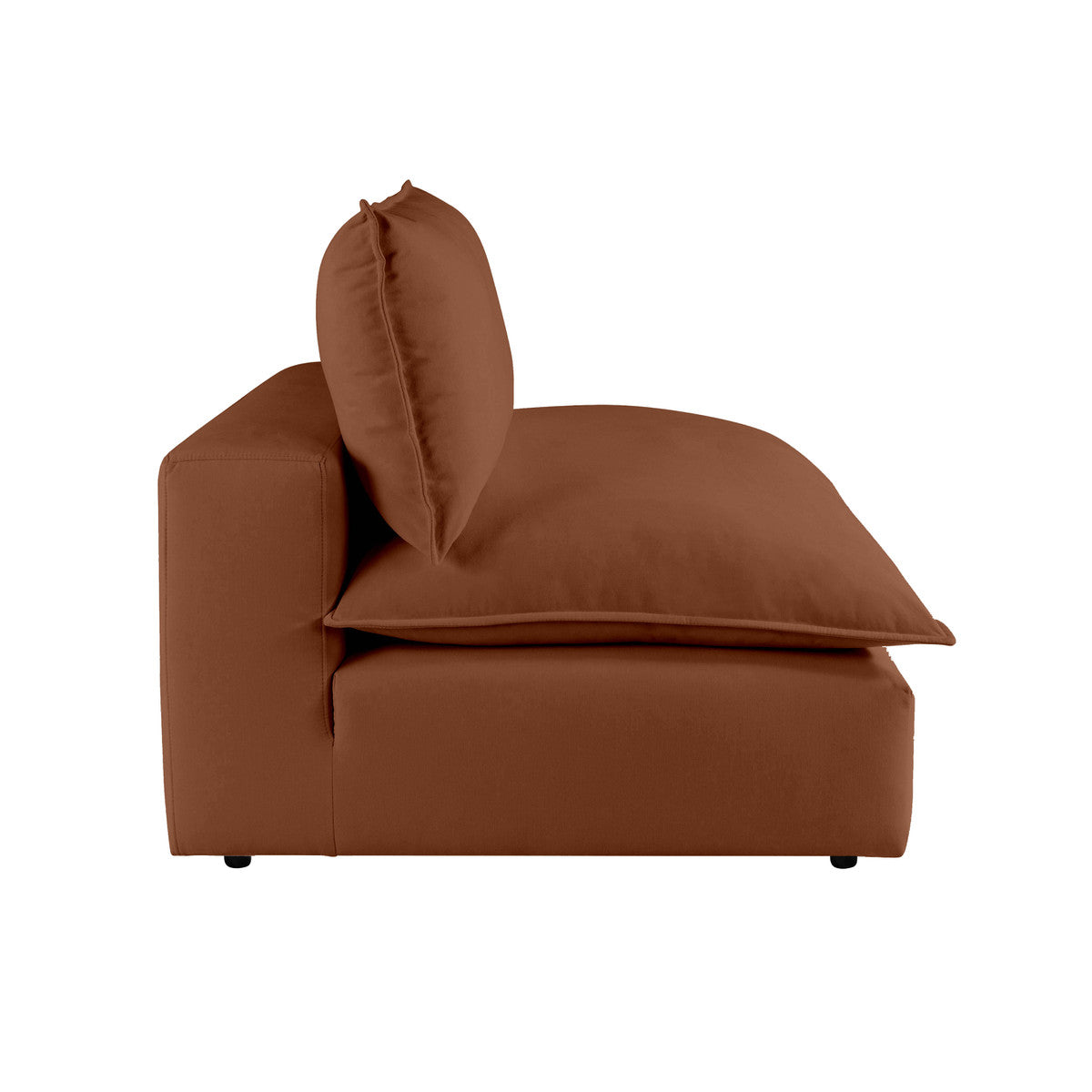 Cali Rust Performance Fabric Armless Chair | BeBoldFurniture