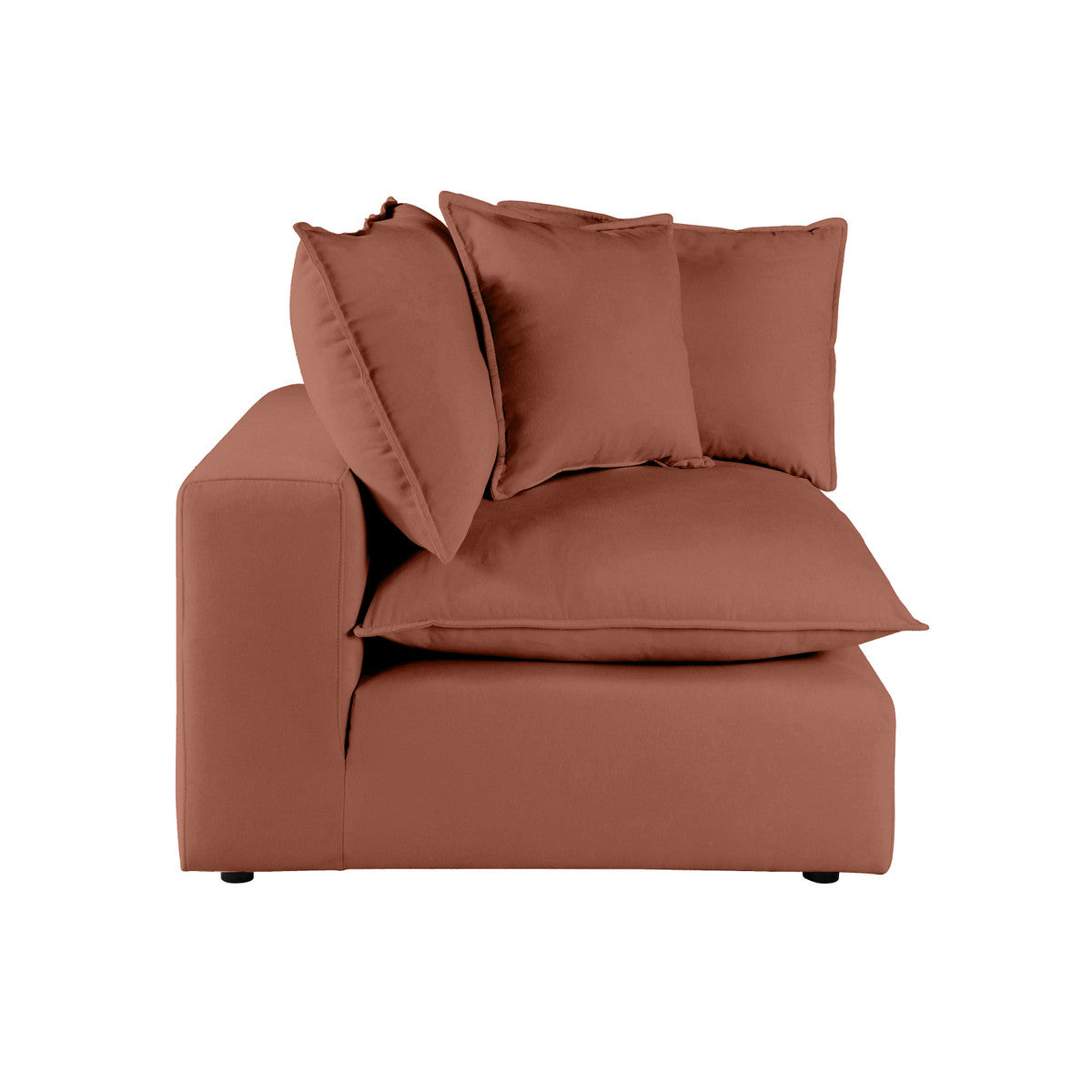 Cali Rust Performance Fabric Corner Chair | BeBoldFurniture