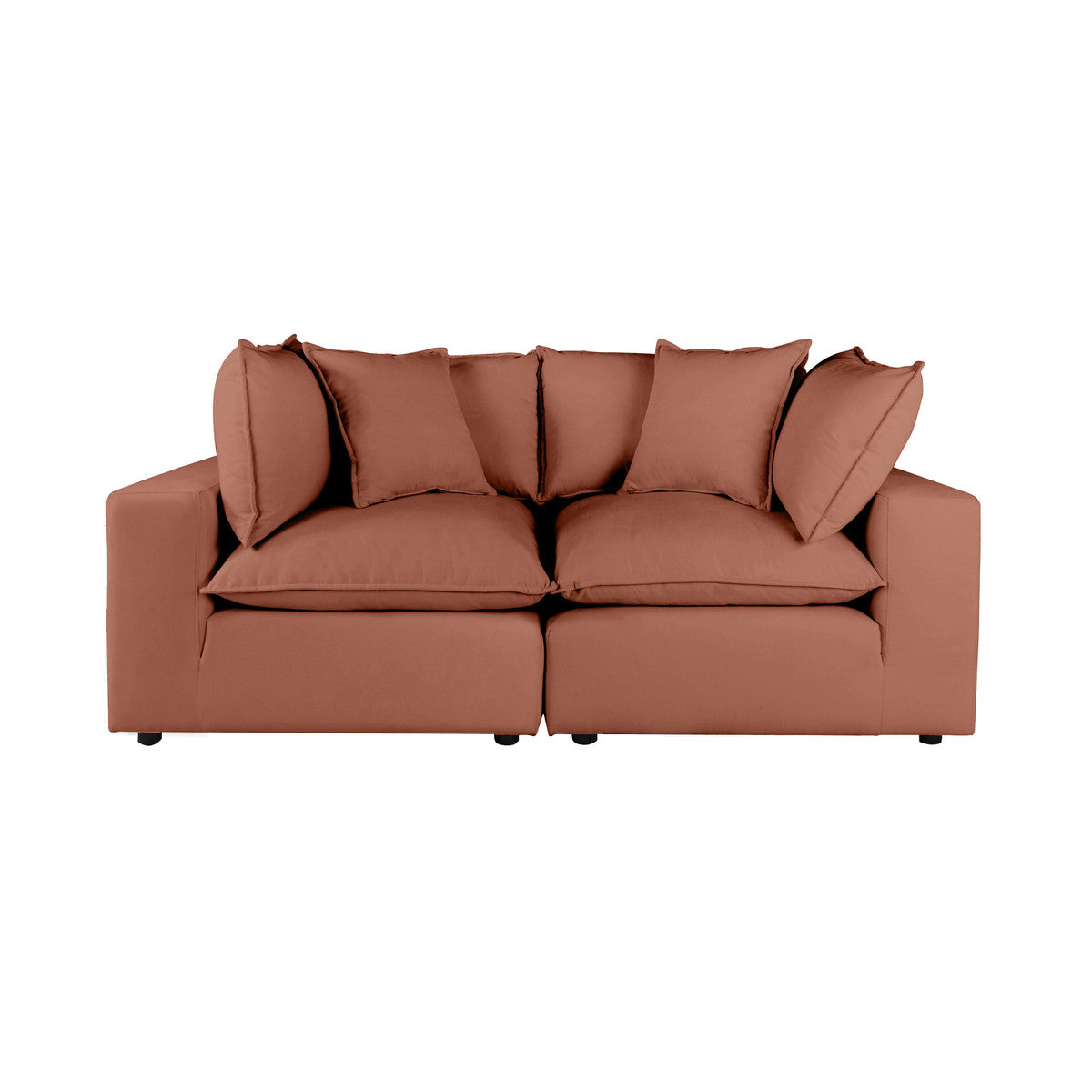 Cali Rust Performance Fabric Modular Loveseat | BeBoldFurniture